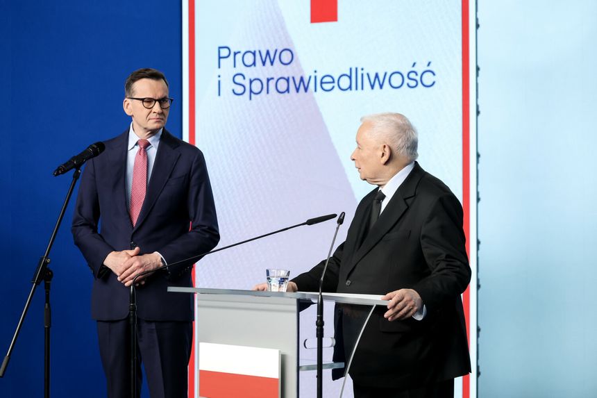 Mateusz Morawiecki i Jarosław Kaczyński w kwietniu br.