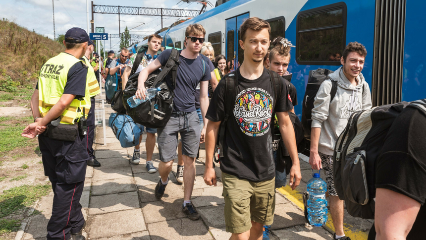 Pol'and'Rock Festival - pociąg - materiał poglądowy