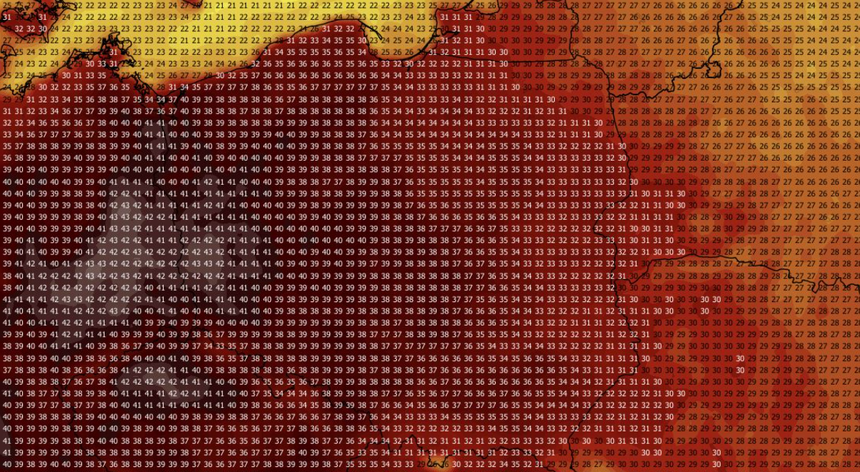 Maksymalna temperatura według modelu ECMWF 04.08