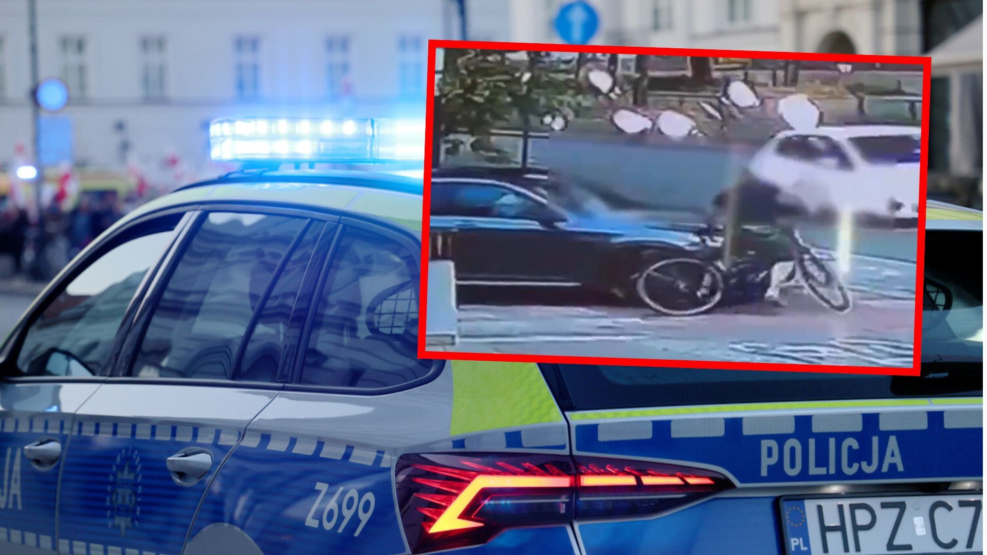 34-letni kierowca dwukrotnie celowo potrącił rowerzystę w Łodzi. Jest nagranie