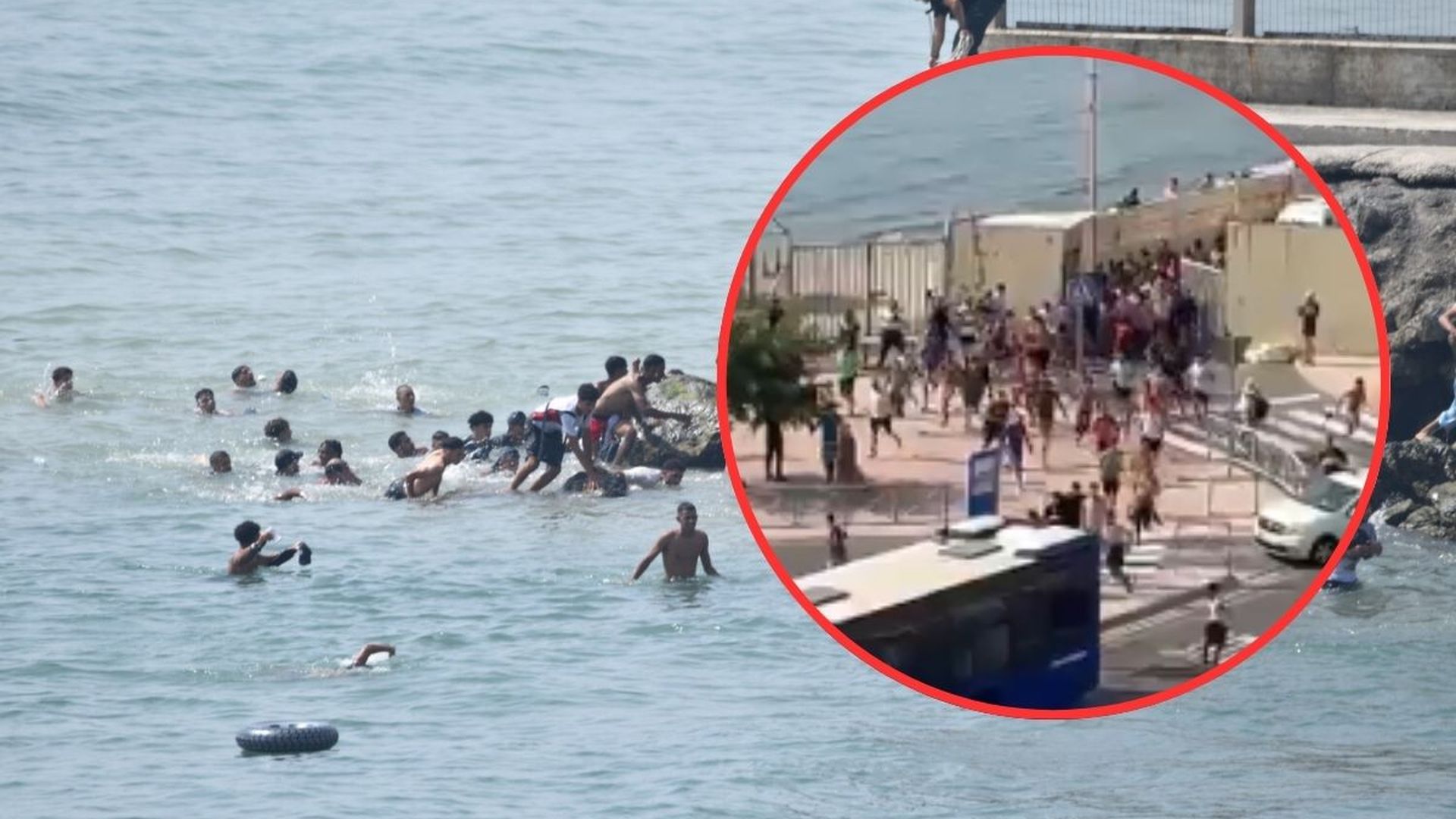 Kryzys migracyjny w Hiszpanii. Tysiące osób przekroczyły granicę. Pokazano nagrania
