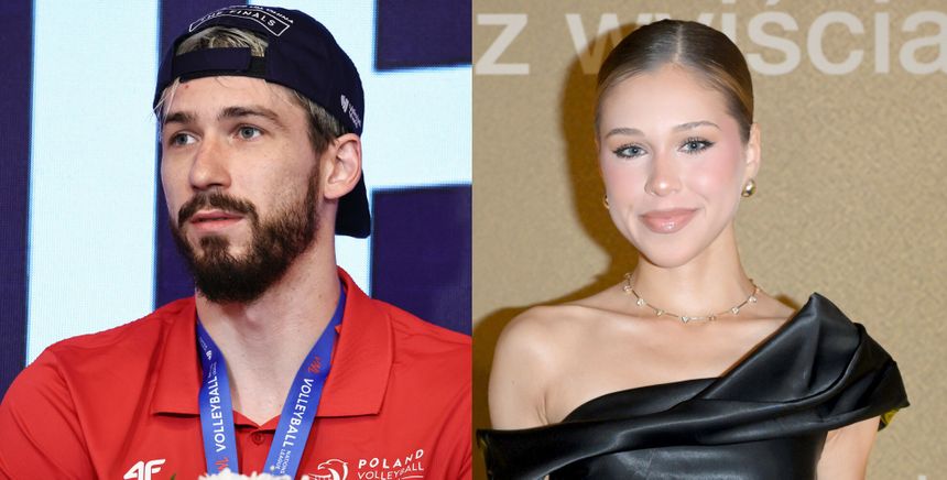 Na zdjęciu widoczny Tomasz Fornal w czerwonej koszulce oraz Maria Jeleniewska w czarnej sukni.