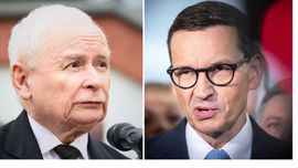 Prezes PiS Jarosław Kaczyński. Były premier Mateusz Morawiecki