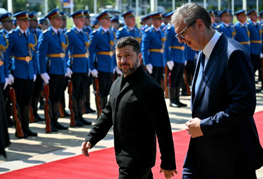 Wołodymyr Zełenski i Aleksandar Vuczić 
