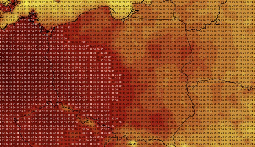 Temperatura maksymalna 15.08 (ECMWF)