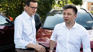 Mateusz Morawiecki i Michał Dworczyk we Wrocławiu