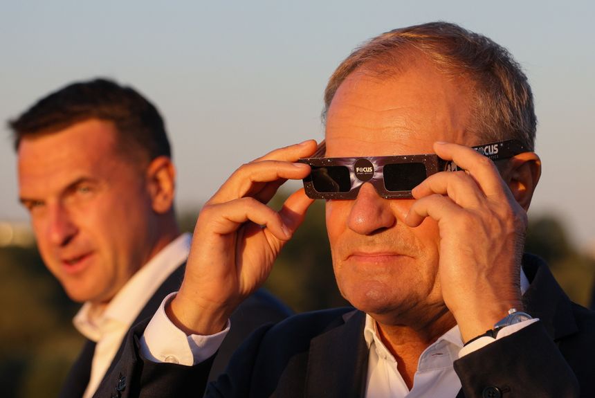 Donald Tusk oglądał zaćmienie Słońca