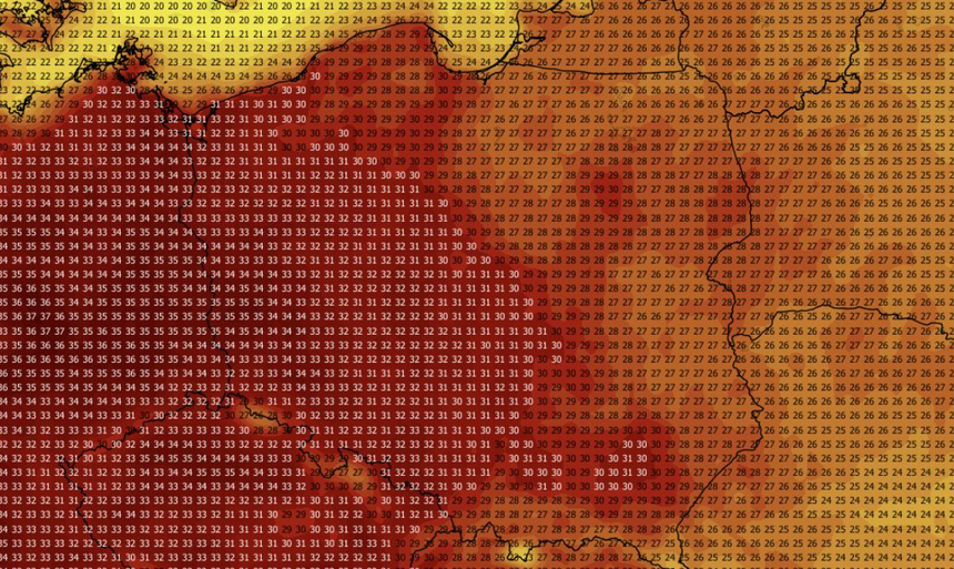 Temperatura maksymalna w Polsce 15.08 (ECMWF)