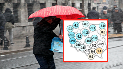  Anomalia średniej temperatury powietrza względem lat 1991-2020