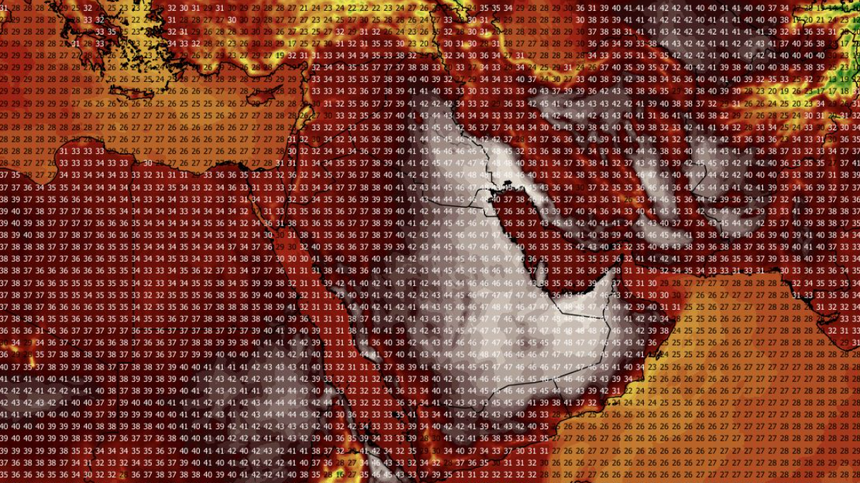 Temperatura maksymalna 18.08 na Bliskim Wschodzie