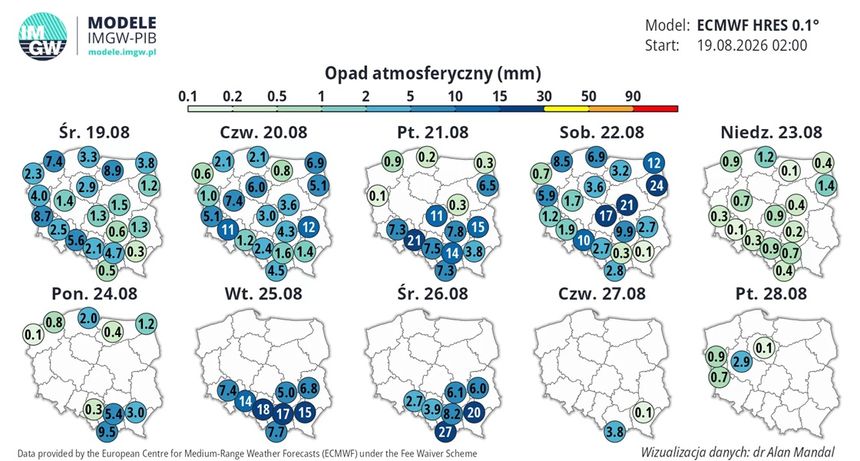 prognoza opadu