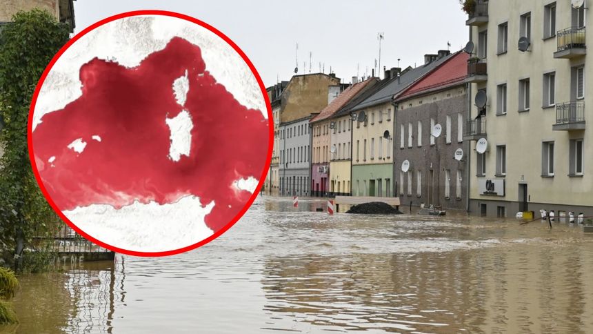 Powódź w Głuchołazach. Anomalia temperatury powierzchni morza w porównaniu ze średnią z lat 1991-2020