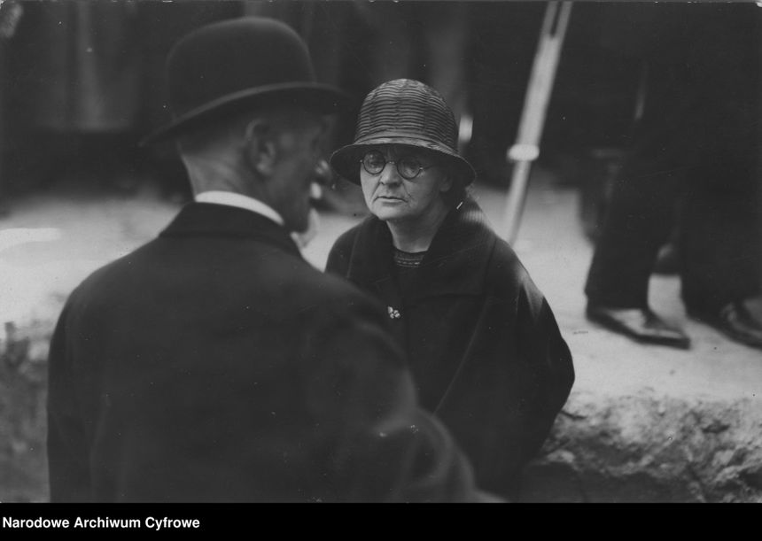 Maria Skłodowska-Curie  podczas rozmowy z prezydentem RP Stanisławem Wojciechowskim