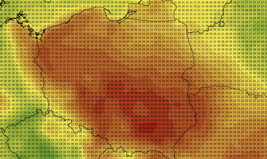 Temperatura maksymalna w Polsce 01.09 (GFS)