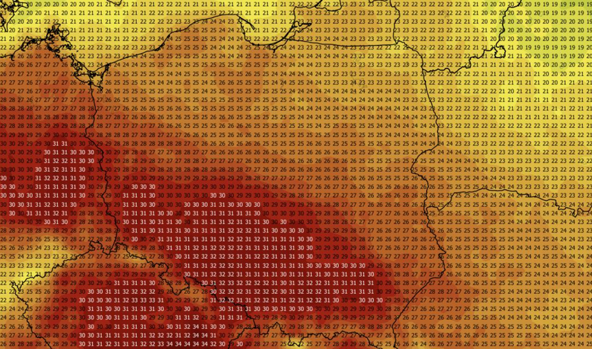 Temperatura maksymalna w Polsce 28.08 (ECMWF)