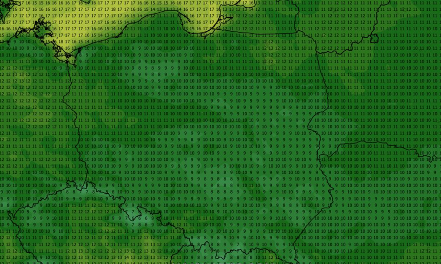 Temperatura minimalna w Polsce 25.08 (ECMWF)