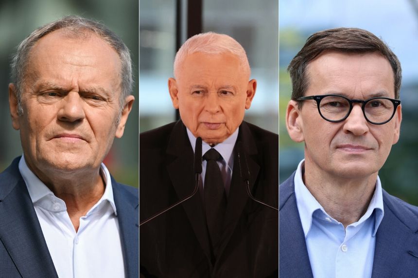 Donald Tusk, Jarosław Kaczyński, Mateusz Morawiecki