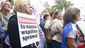 Manifestacja nauczycieli przed MEN w 2025 r.