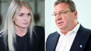 Dwoje ludzi rozmawia. Po lewej kobieta z długimi włosami, po prawej mężczyzna w okularach.