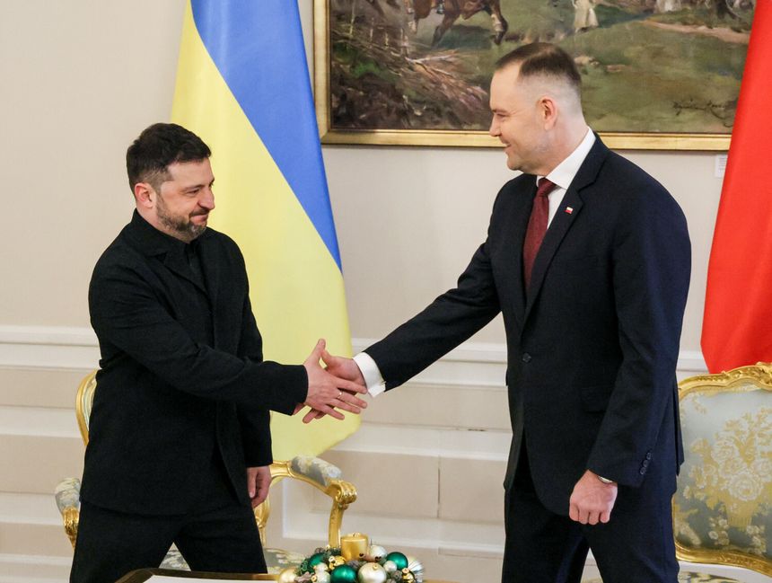 Wołodymyr Zełenski i Karol Nawrocki