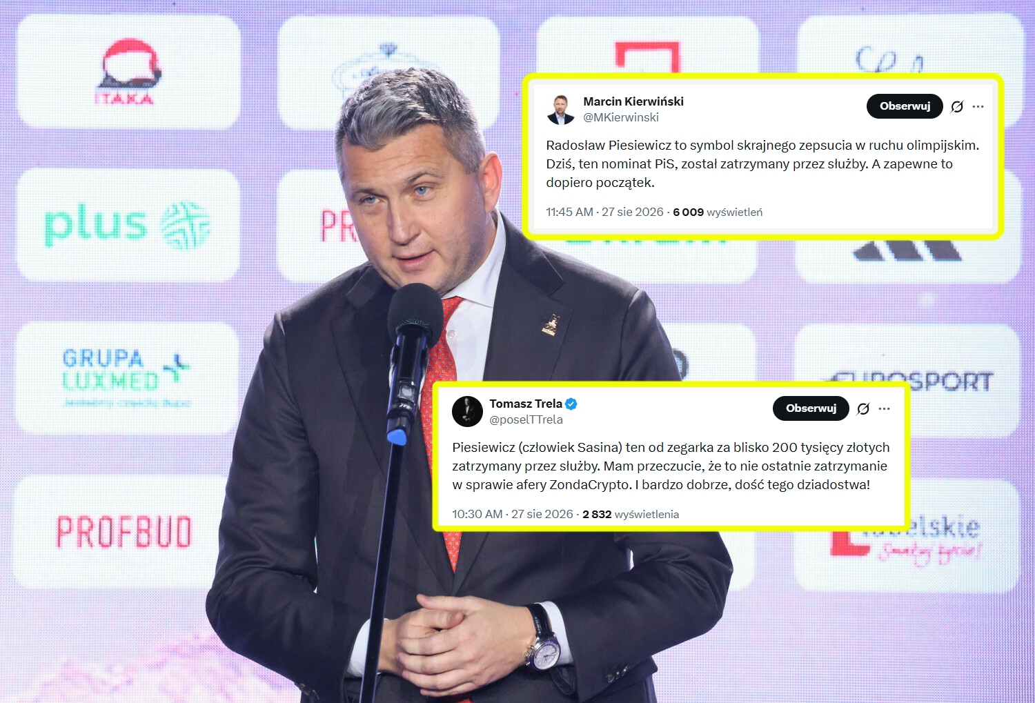 „Koniec tego dziadostwa", „symbol zepsucia". Burza po zatrzymaniu Piesiewicza
