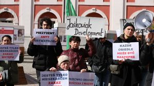 Protest mieszkańców osiedla Maltańskiego, który odbył się w kwietniu 2026 roku 