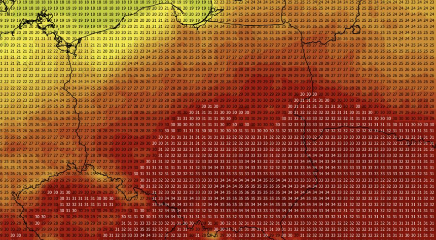 Temperatura maksymalna 10.09 (ECMWF)