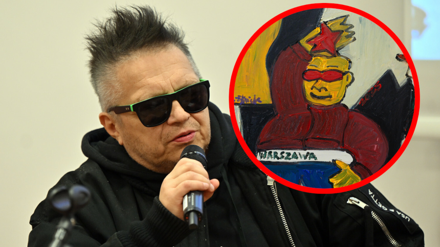 Muniek Staszczyk, fragment obrazu Rekord na aukcji desa obraz Michała Żytniaka Portret Muńka Staszczyka sprzedał się za 23 miliony złoty