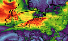 Maksymalny poryw wiatru na wysokości 10 m z ostatnich 6 godzin (km/h) 04.09 (ECMWF)