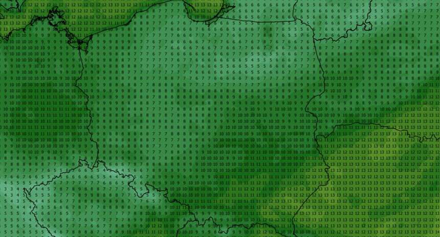 Temperatura minimalna 13.09 (ECMWF)