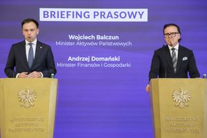 Minister finansów Andrzej Domański i minister aktywów państwowych Wojciech Balczun