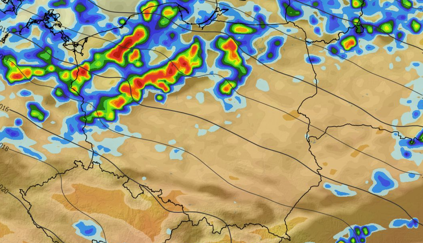 Chwilowe natężenie opadu, zachmurzenie, temperatura i ciśnienie 05.09