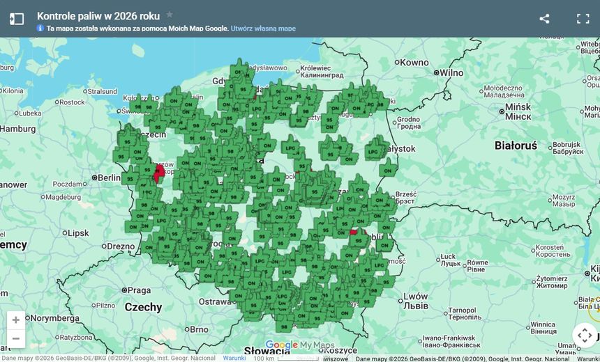 mapa jakości paliw w Polsce