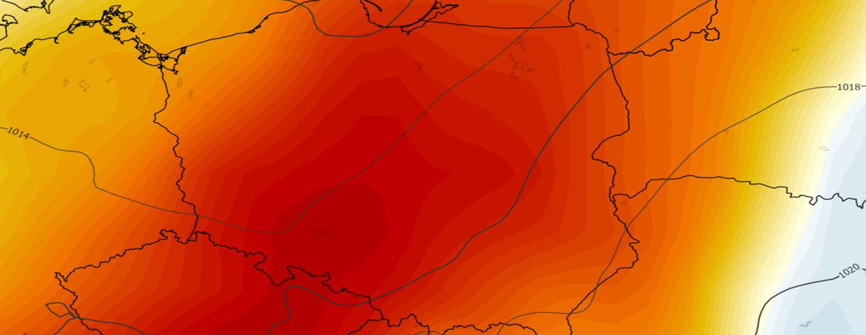 Anomalia temperatury na poziomie ciśnienia 850 hPa 08.09