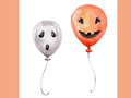 Dwa balony w formie ducha i dyni