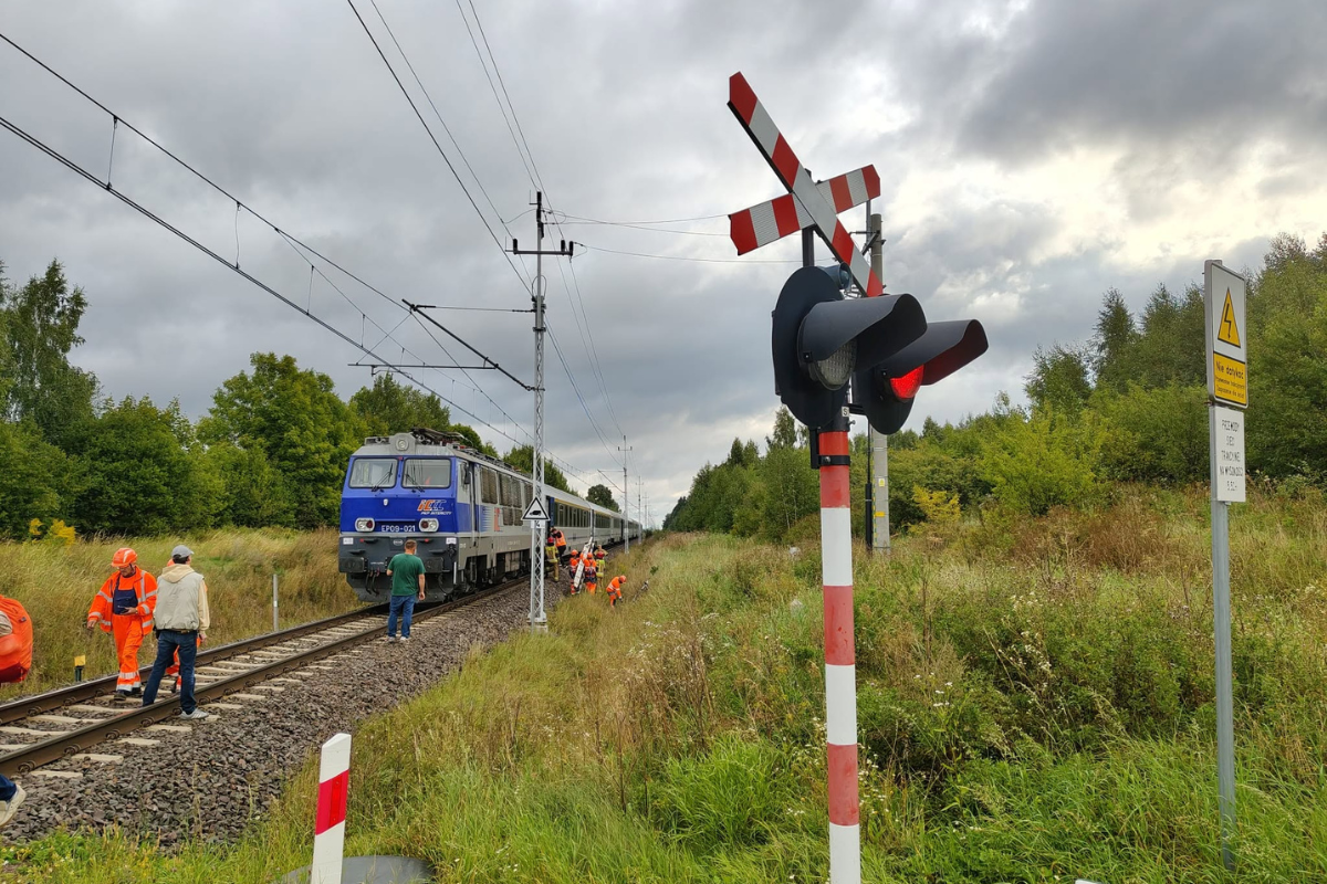 Kradzież sieci trakcyjnej koło Pielgrzymowa. Duże utrudnienia na kolei
