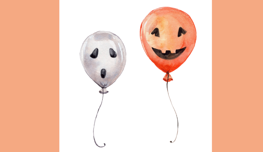 Dwa balony w formie ducha i dyni