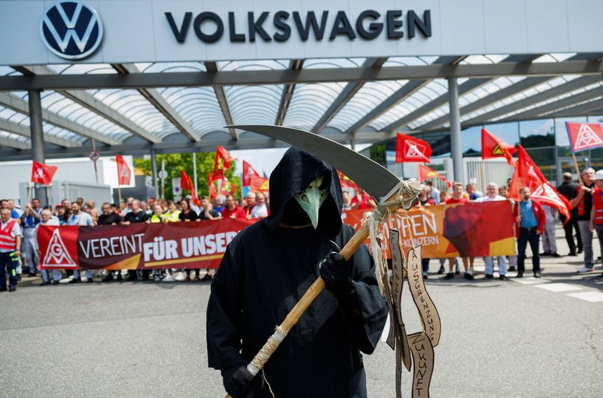 Protest pracowników Volkswagena w Niemczech