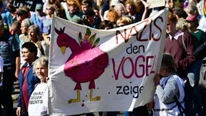  Magdeburg. Przeciwnicy AfD demonstrowali w przededniu wyborów
