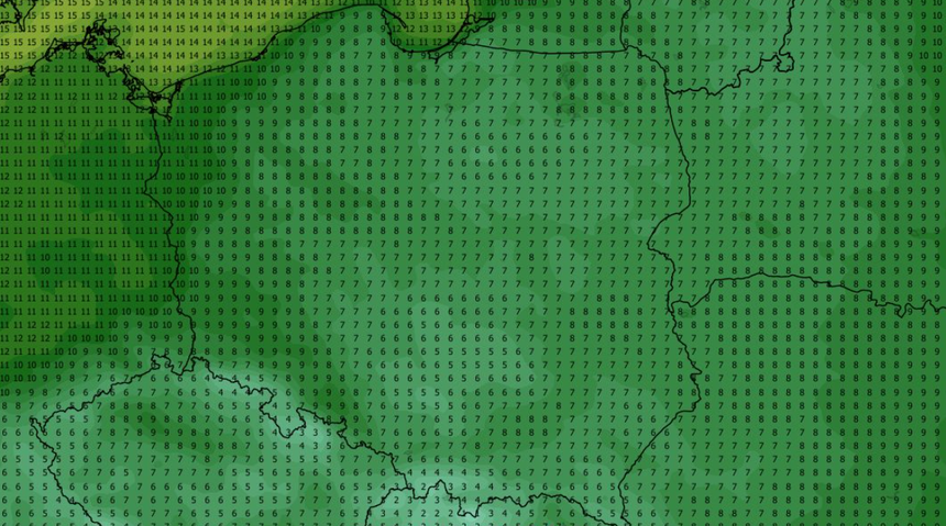 Temperatura minimalna w Polsce 20.09 (ECMWF)