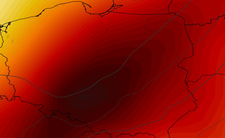 Anomalia temperatury na poziomie ciśnienia 850 hPa 09.09 (ECMWF)