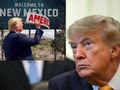 Na zdjęciu Donald Trump trzyma znak z napisem 