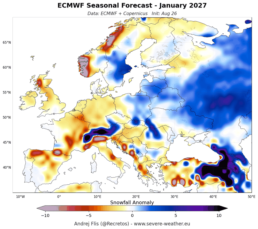 Prognoza śnieżna na styczeń 2027