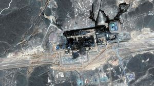 rurociąg Wschód-Zachód po ataku dronów, widok z satelity