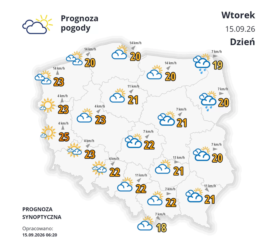 Pogoda na wtorek