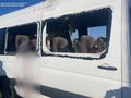 Atak drona na autobus w Ukrainie