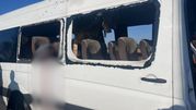 Atak drona na autobus w Ukrainie