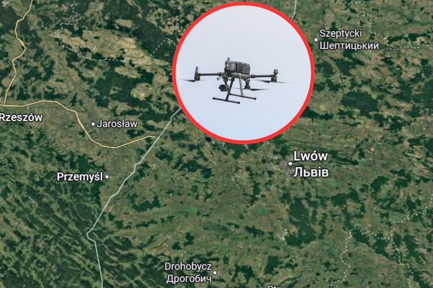 Dron przy granicy z Polską - zdjęcie ilustracyjne