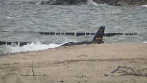  Rosyjski dron wojskowy wyłowiony z Morza Bałtyckiego w pobliżu wsi Rusinowo (zrzut ekranu z materiału wideo TVN)