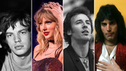 Na zdjęciu czterech znanych artystów: Mick Jagger, Taylor Swift, Bruce Springsteen, Freddie Mercury.